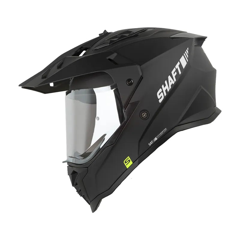 CASCO MULTIPROPOSITO SHAFT MX360 SOLID NEGRO PLATA MATE