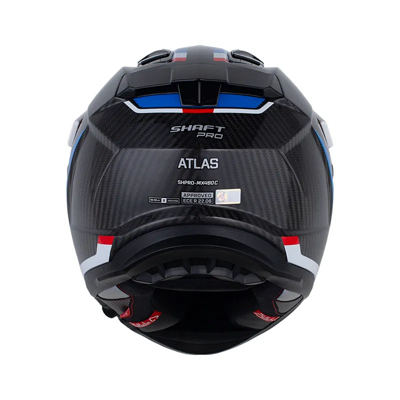 CASCO MULTIPROPOSITO SHAFT MX480 C ATLAS NEGRO ROJO AZUL + PINLOCK