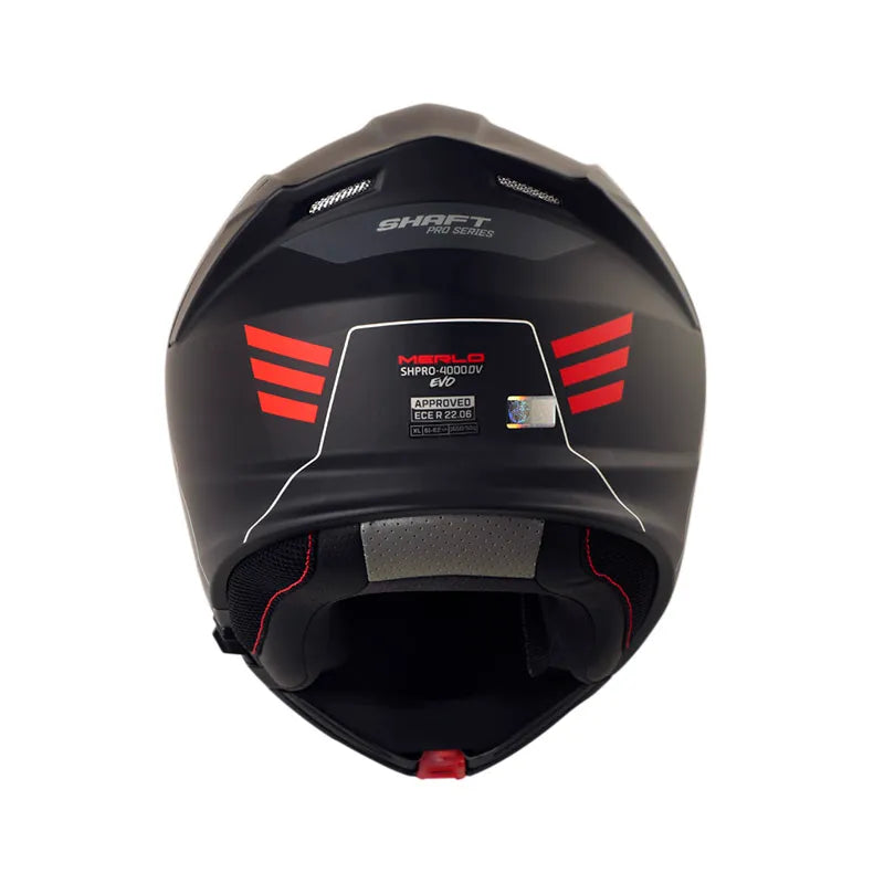 CASCO ABATIBLE SHAFT PRO 4000DV MERLO NEGRO ROJO MATE