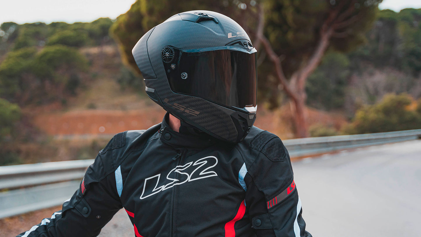 CASCO INTEGRAL LS2 FF 805 THUNDER GP AERO MATE FIBRA DE CARBONO + PINLOCK + VISOR COLOR HUMO + TEAR OFF + MALETA DE LUJO