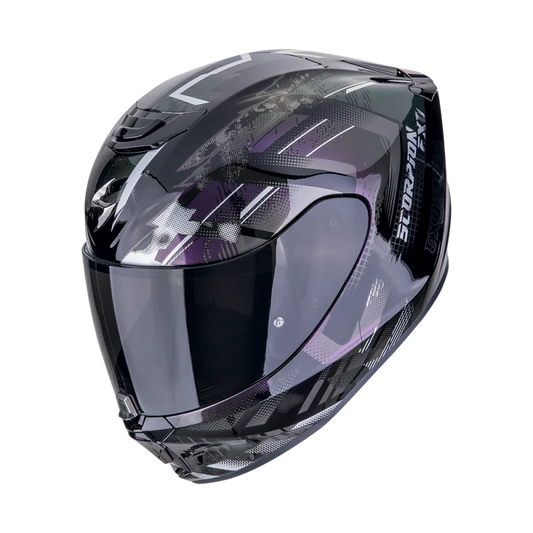 CASCO INTEGRAL SCORPION EXO 391 CLUTER NEGRO CAMALEÓN BRILLO