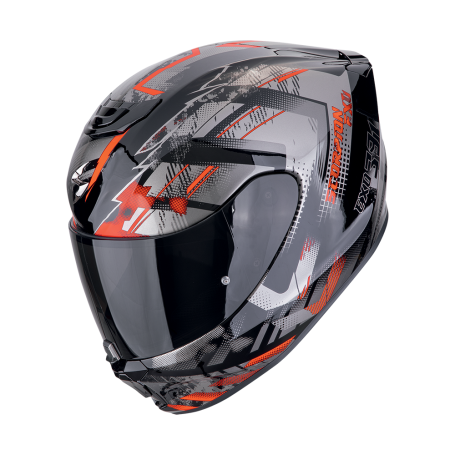 CASCO INTEGRAL SCORPION EXO 391 CLUTER NEGRO/ROJO VISOR TRANSPARENTE