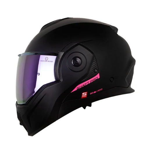 CASCO ABATIBLE SHAFT PRO 4160 MOV NEGRO ROSADO MATE