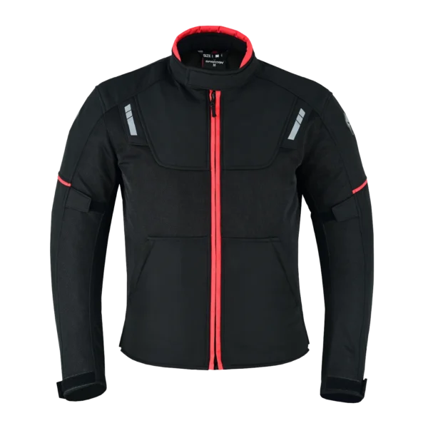 CHAQUETA CON PROTECCIÓN SPARTAN LUCERNE MESH NEGRO ROJO