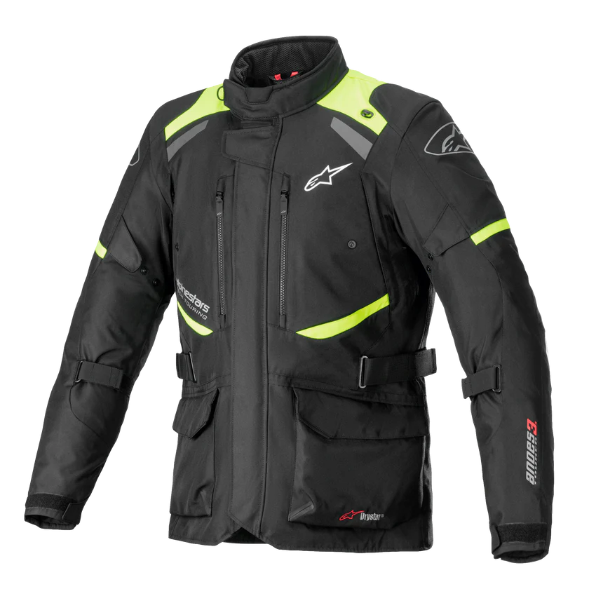 CHAQUETA IMPERMEABLE ALPINESTARS ANDES V3 DRYSTAR NEGRO AMARILLO
