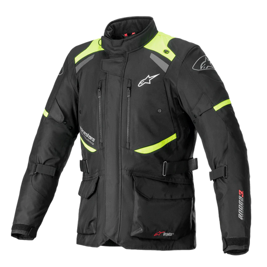 CHAQUETA IMPERMEABLE ALPINESTARS ANDES V3 DRYSTAR NEGRO AMARILLO