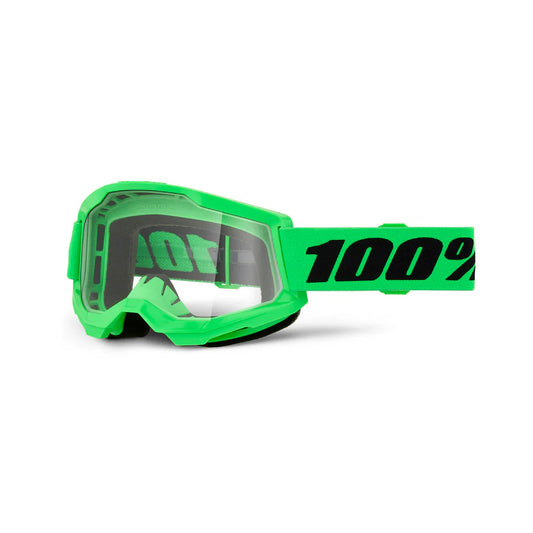 GOGGLE 100% STRATA 2 VERDE NEON LENTE CLEAR