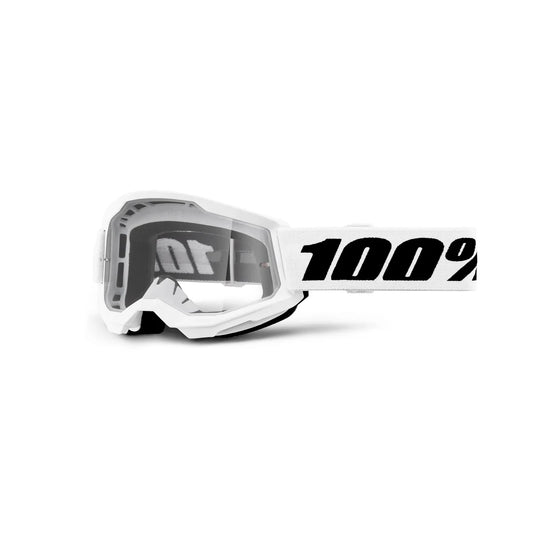 GOGGLES 100% STRATA 2  BLANCO LENTE TRANSPARENTE