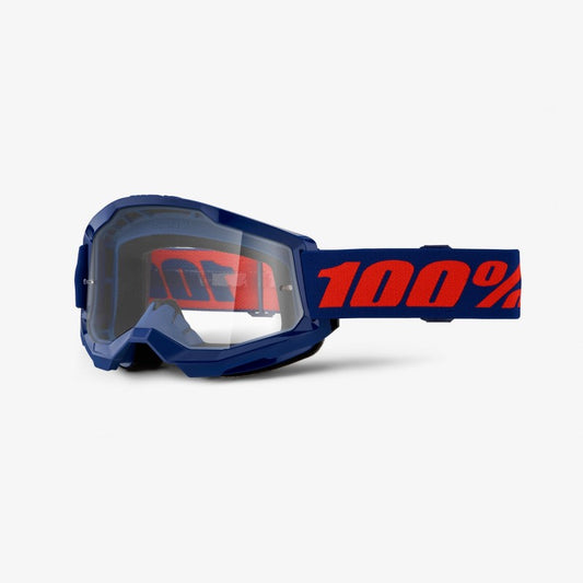 GOGGLES 100% STRATA 2 NAVY LENTE TRANSPARENTE
