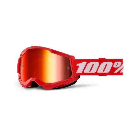 GOGGLES 100% STRATA 2 ROJO LENTE ROJO ESPEJO
