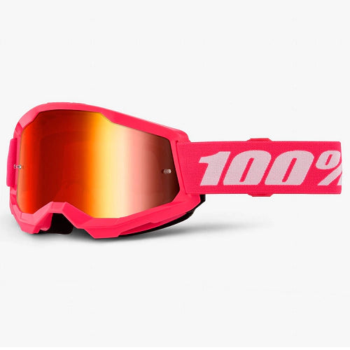 GOGGLES 100% STRATA 2 ROSA LENTE ROJO ESPEJO