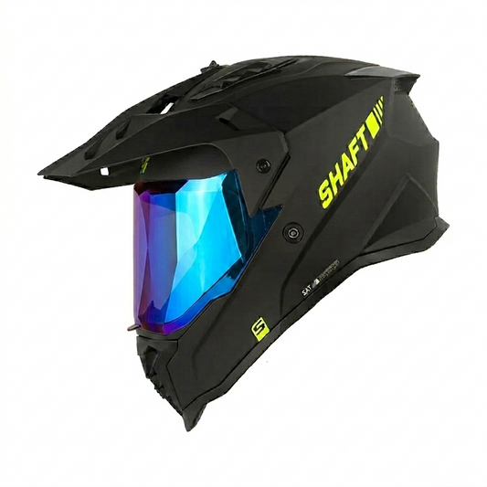 CASCO MULTIPROPOSITO SHAFT MX360 SOLID NEGRO AMARILLO MATE
