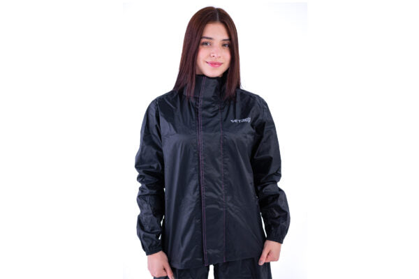IMPERMEABLE VETROX PORTABLE PLUS MUJER NEGRO ROSA