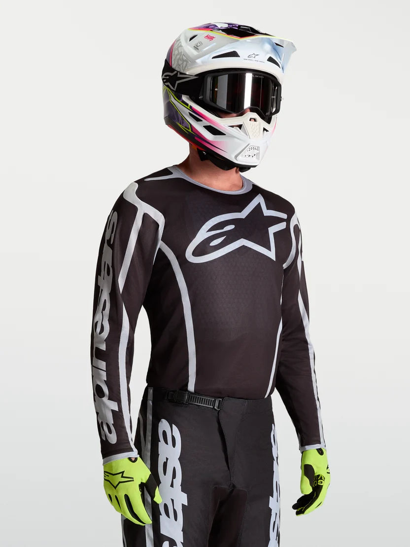 JERSEY ALPINESTARS FLUID APEX V2 NEGRO PLATEADO
