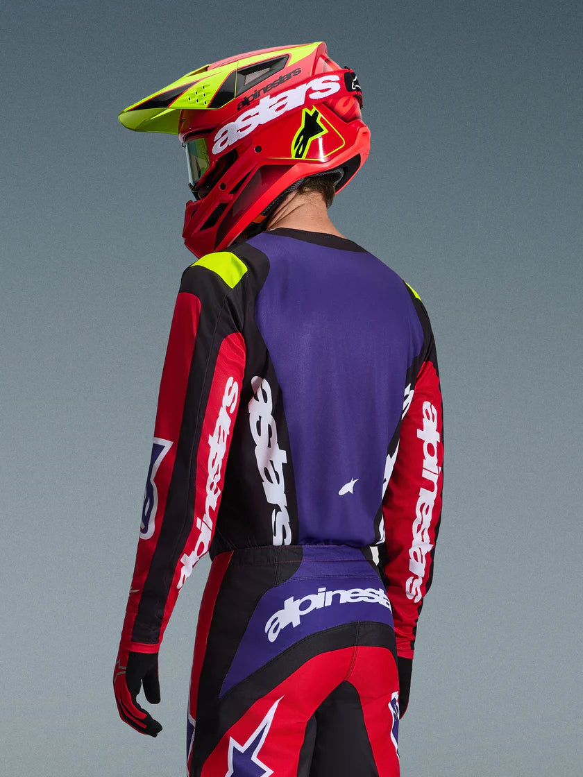 JERSEY ALPINESTARS FLUID GRID ROJO/NEGRO/MORADO
