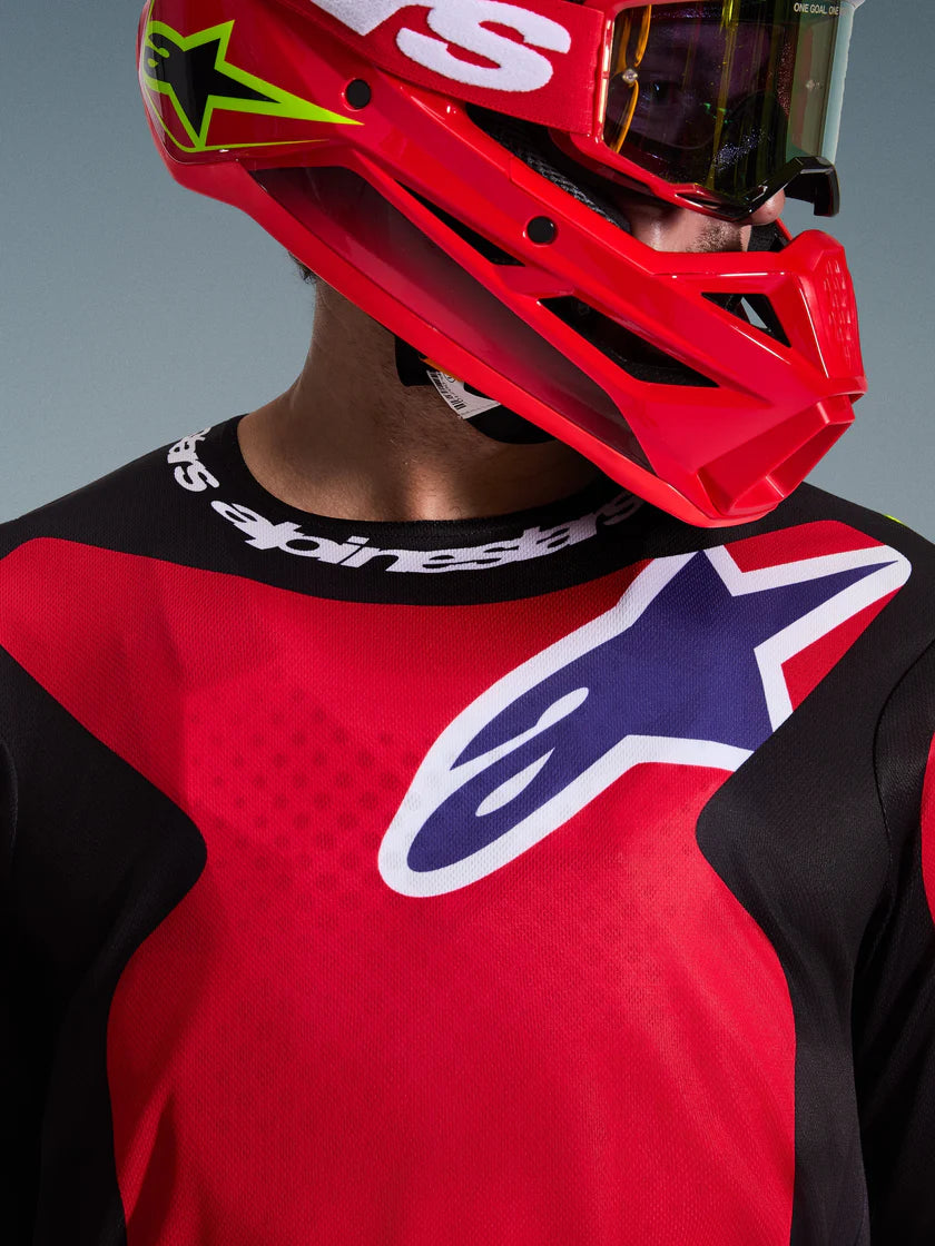 JERSEY ALPINESTARS FLUID GRID ROJO/NEGRO/MORADO