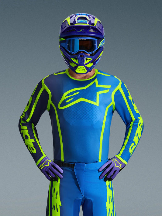 JERSEY ALPINESTARS FLUID APEX AZUL AMARILLO FLUOR