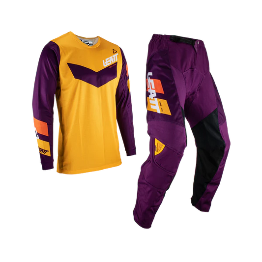 UNIFORME DE MOTOCROSS AMARILLO MORADO LEATT PARA NIÑO