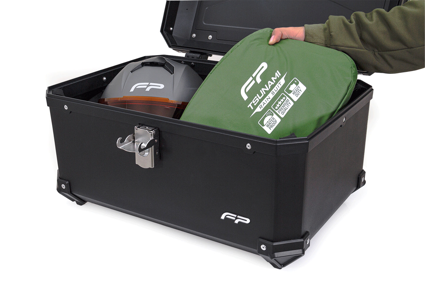 MALETERO FP MAVERICK NEGRO DE 60 LITROS POLIPROPILENO (DOS CASCOS) OFERTA