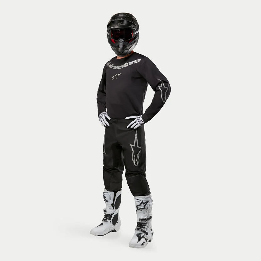 PANTALON MOTOCROSS ALPINESTARS FLUID GRAPHITE NEGRO PLATEADO