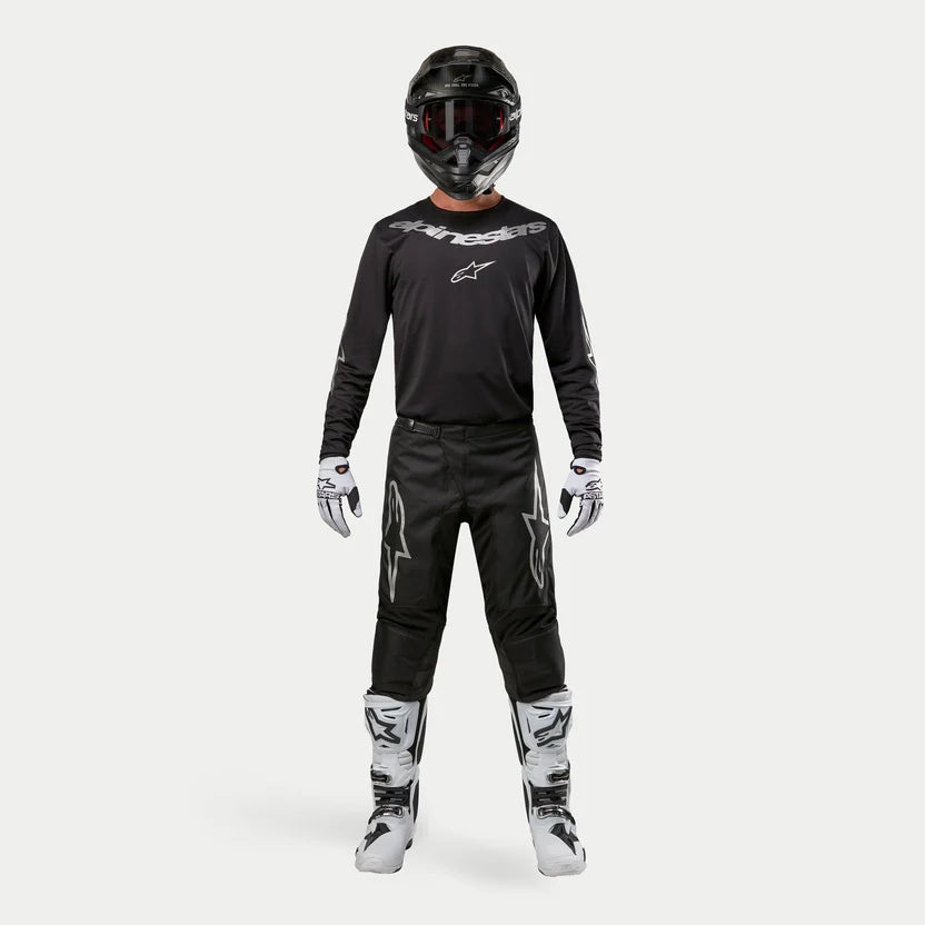 PANTALON MOTOCROSS ALPINESTARS FLUID GRAPHITE NEGRO PLATEADO