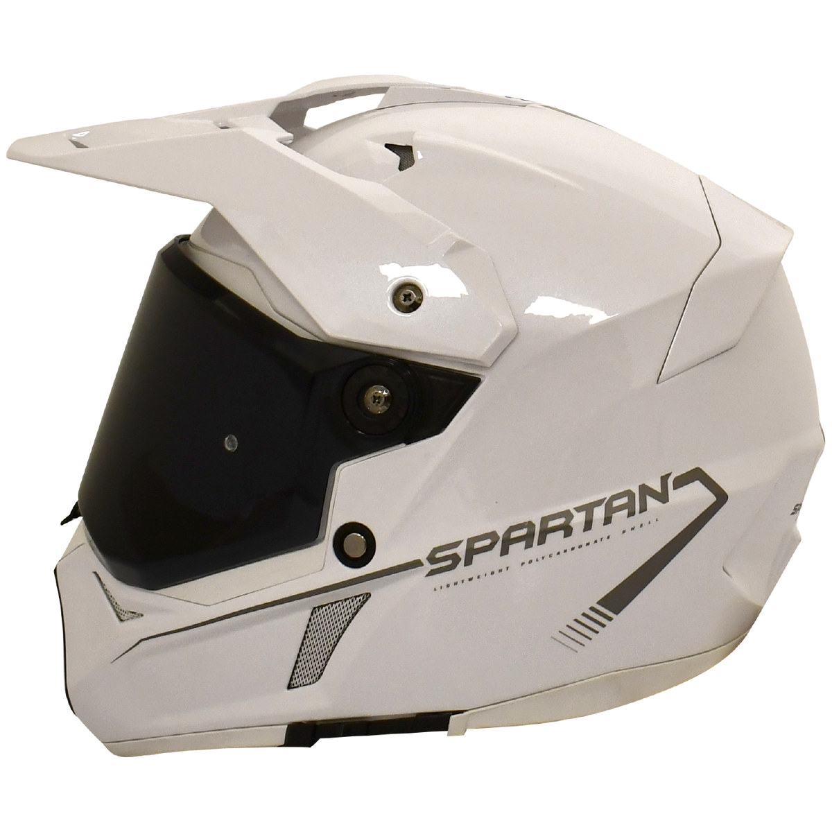 CASCO SPARTAN WOLF MULTIPROPOSITO BLANCO BRILLANTE VISOR TRANSPARENTE