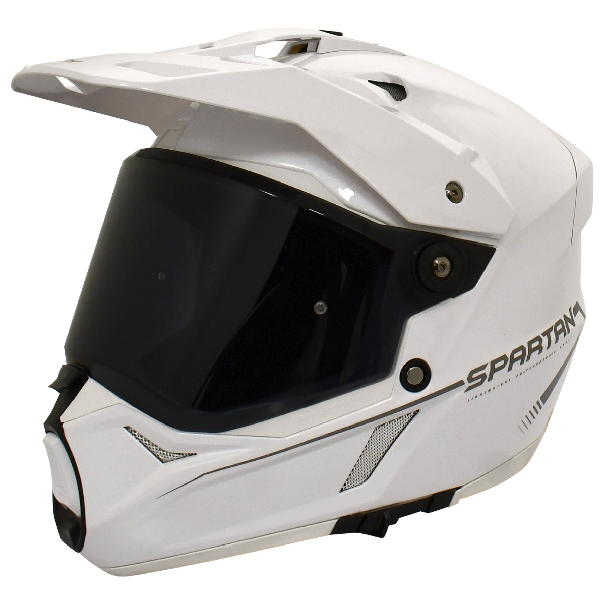 CASCO SPARTAN WOLF MULTIPROPOSITO BLANCO BRILLANTE VISOR TRANSPARENTE