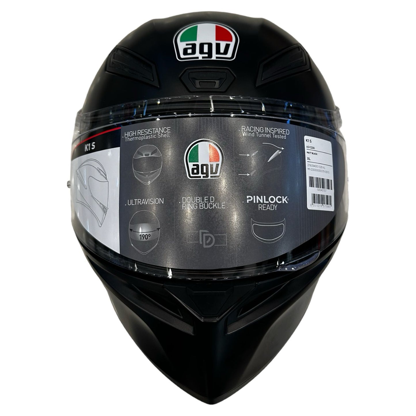 CASCO AGV K1S NEGRO MATE + PINLOCK NUEVA CERTIFICACIÓN ECE 2206