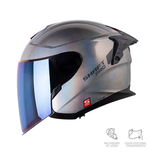 CASCO ABIERTO SHAFT PRO SERIES 240DV SOLID GRIS CLARO METALIZADO CAMALEON