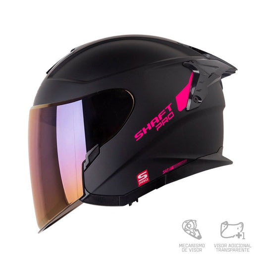CASCO ABIERTO SHAFT PRO SERIES 240DV SOLID NEGRO FUCSIA