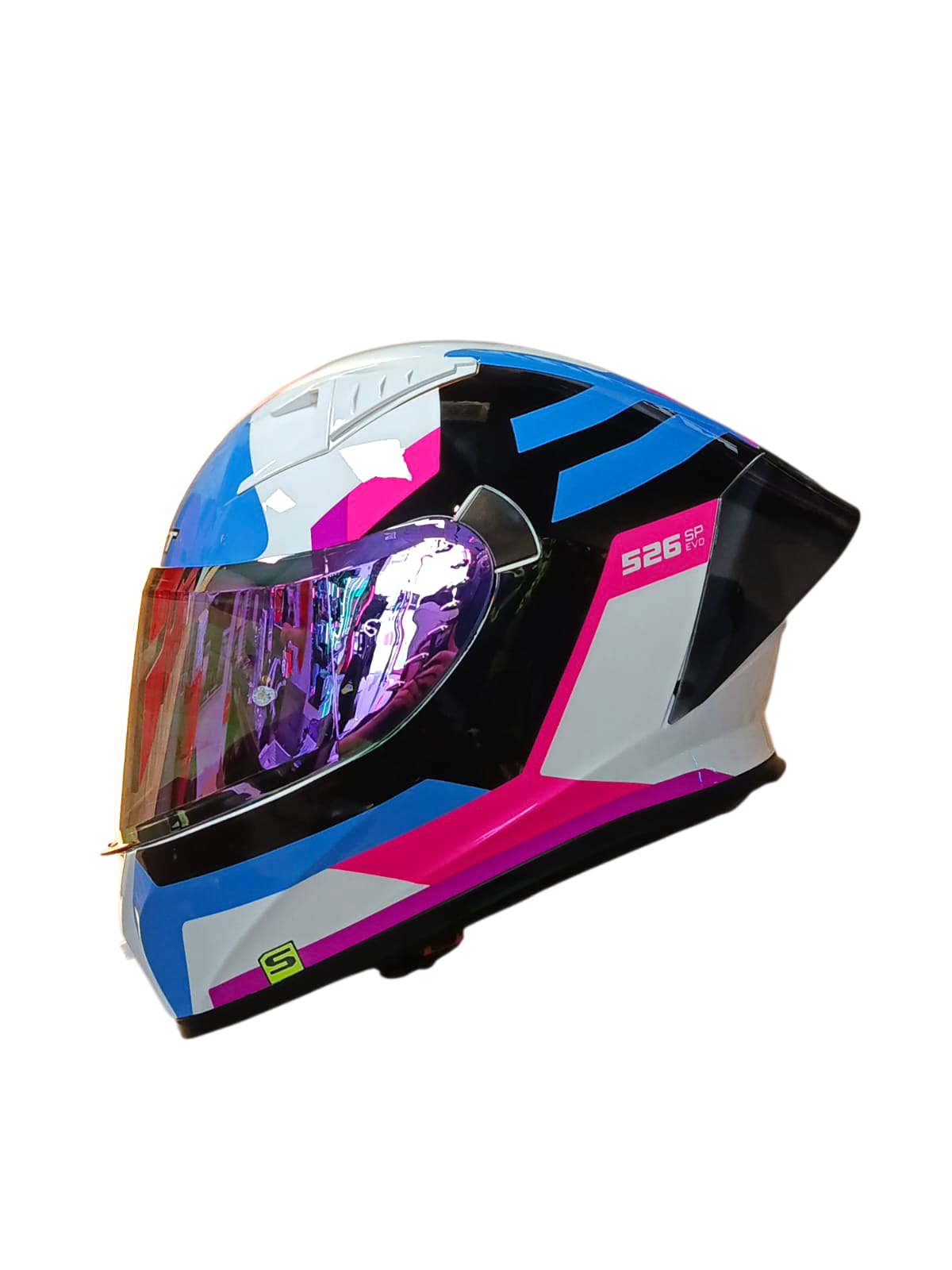 CASCO INTEGRAL SHAFT 526SP EVO INVERT AZUL BLANCO FUCSIA BRILLANTE