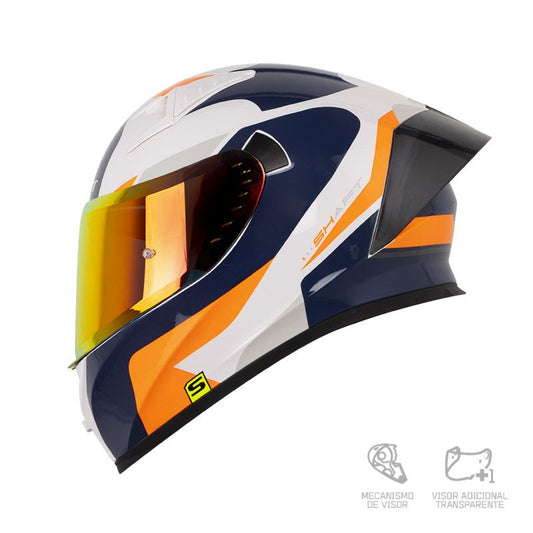 CASCO INTEGRAL SHAFT 526SP EVO GYAE-SU BLANCO NARANJA BRILLANTE