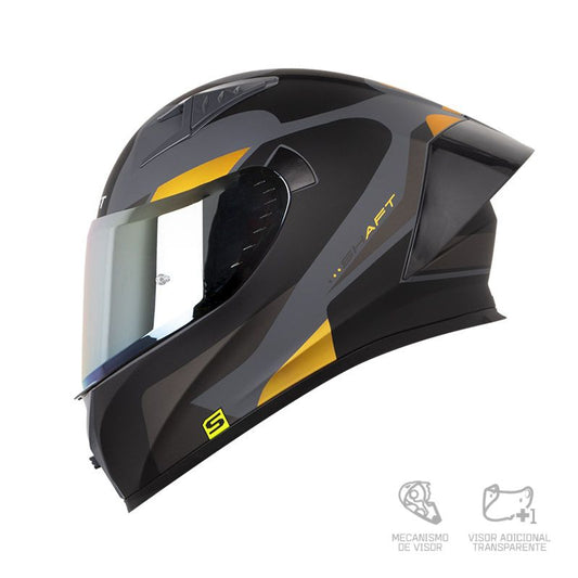 CASCO INTEGRAL SHAFT 526SP EVO GYAE-SU GRIS OSCURO DORADO MATE