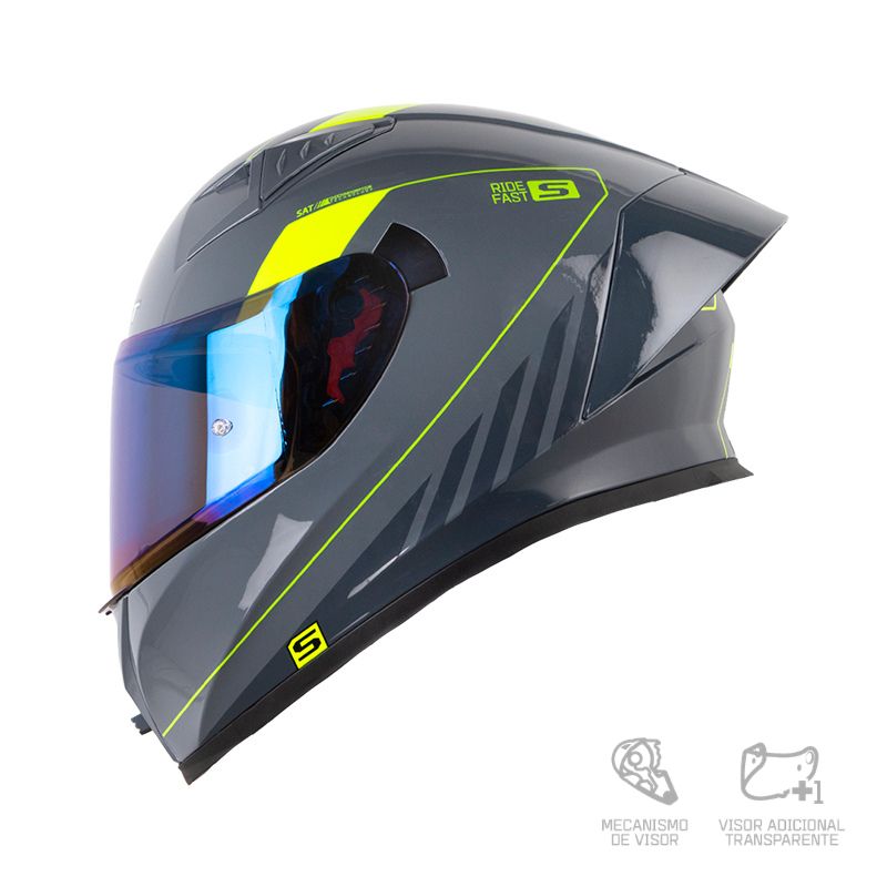 CASCO INTEGRAL SHAFT 526SP EVO RH-FORZA GRIS OSCURO AMARILLO BRILLANTE