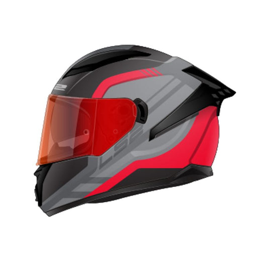 CASCO INTEGRAL LS2 FF806 FUSION BLURE NEGRO ROJO BRILLANTE