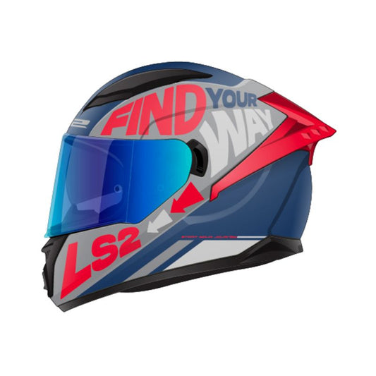 CASCO INTEGRAL LS2 FF806 FUSION LIL SIMZ AZUL ROJO BRILLANTE + PINLOCK