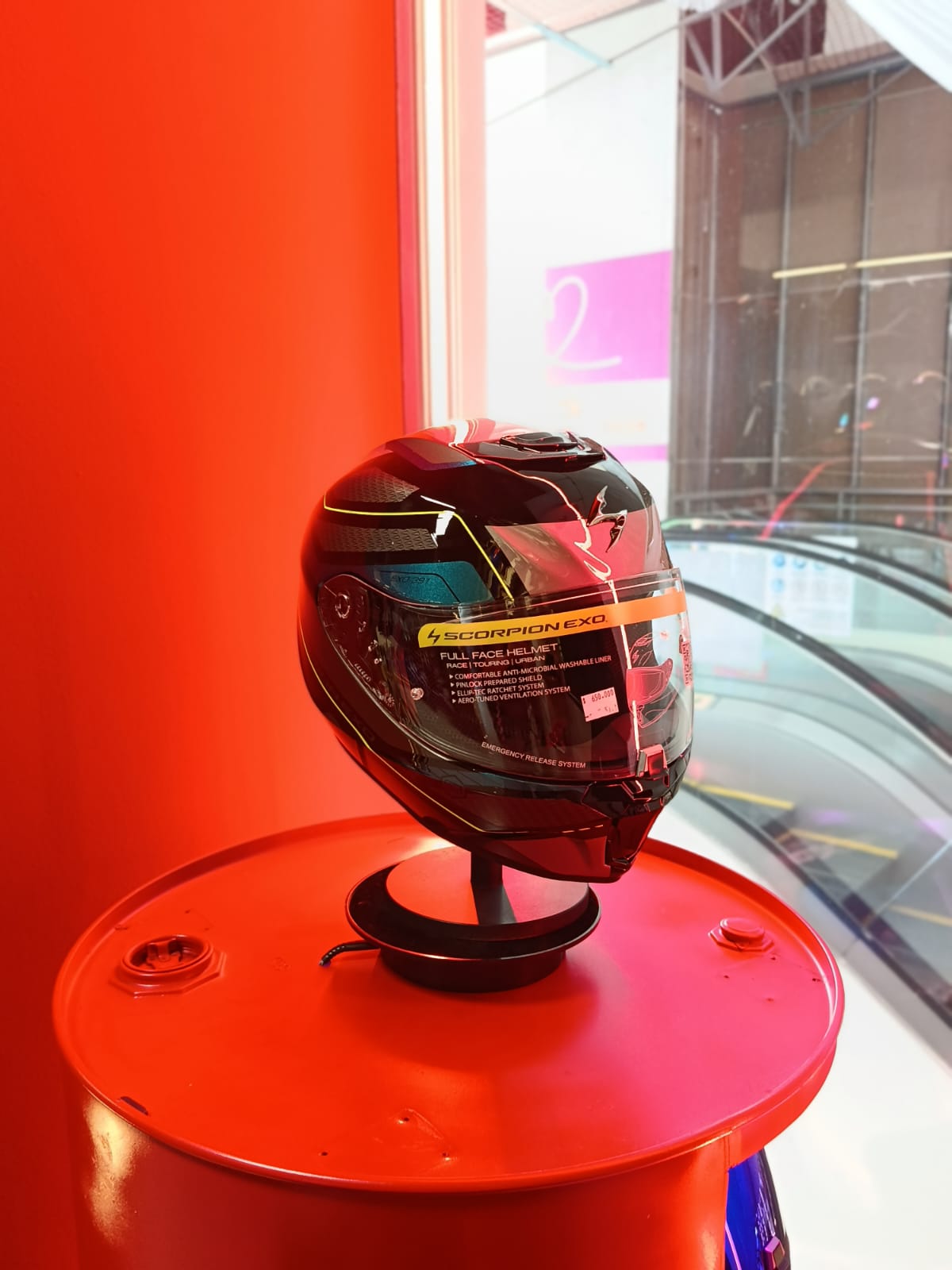 CASCO INTEGRAL SCORPION EXO 391 LEO NEGRO AZUL BRILLO VISOR TRANSPARENTE