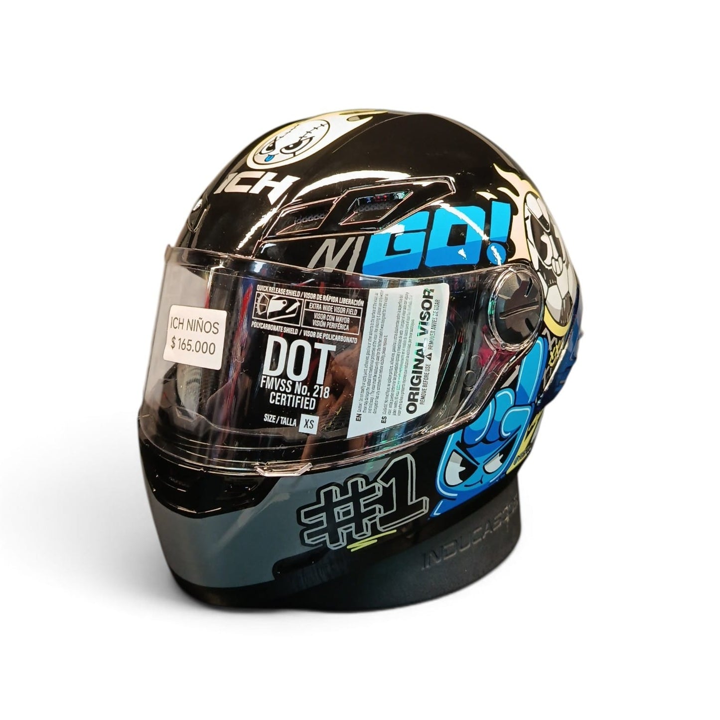 CASCO NIÑO/A INTEGRAL ICH 501SP S KIDS GO NEGRO AZUL BRILLANTE