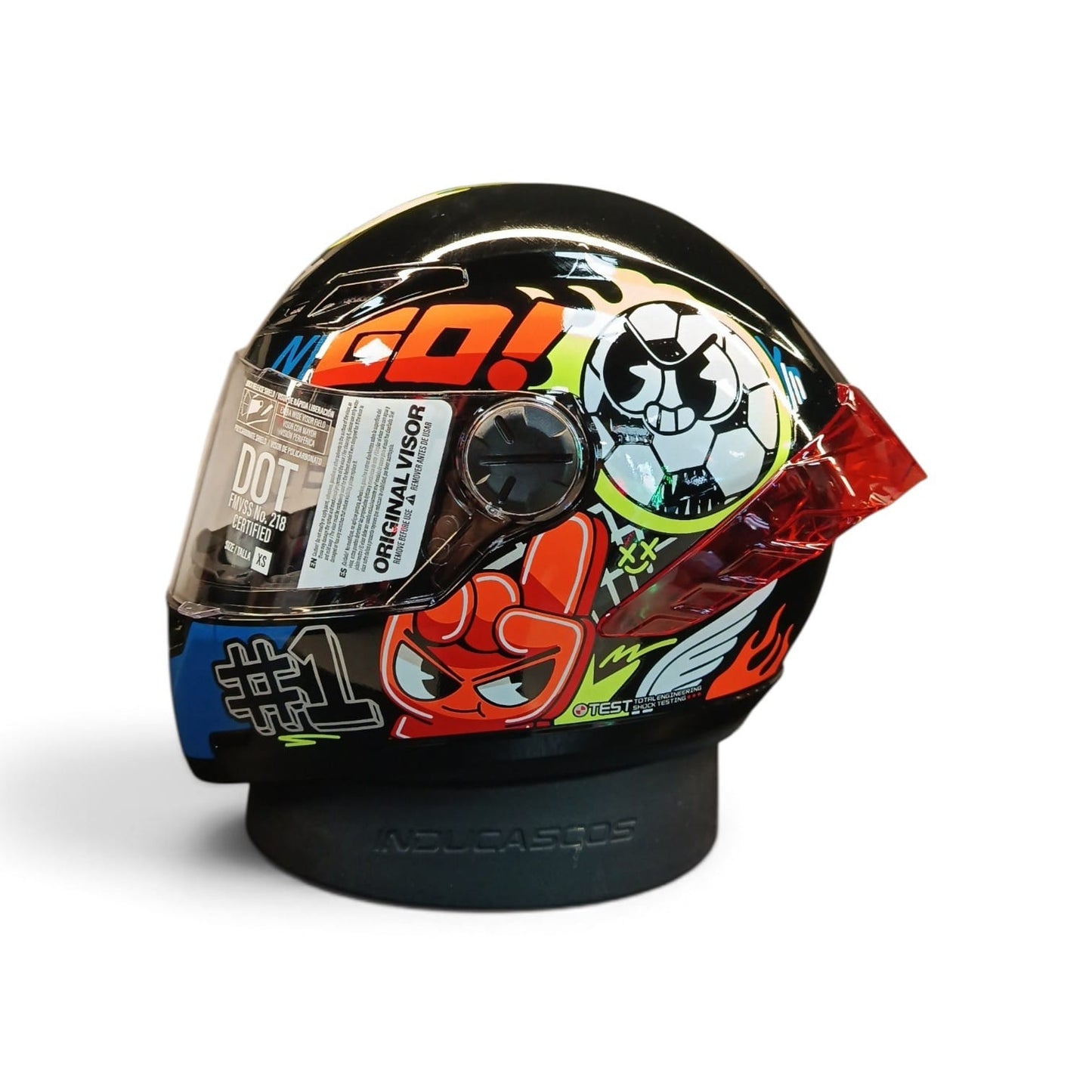 CASCO NIÑO/A INTEGRAL ICH 501SP S KIDS GO NEGRO NARANJA BRILLANTE