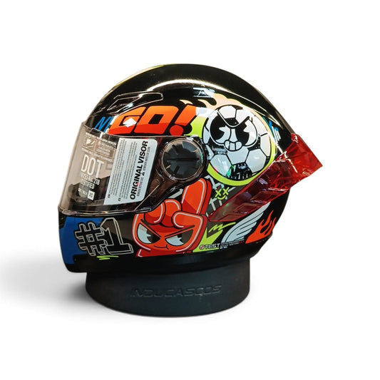 CASCO NIÑO/A INTEGRAL ICH 501SP S KIDS GO NEGRO NARANJA BRILLANTE