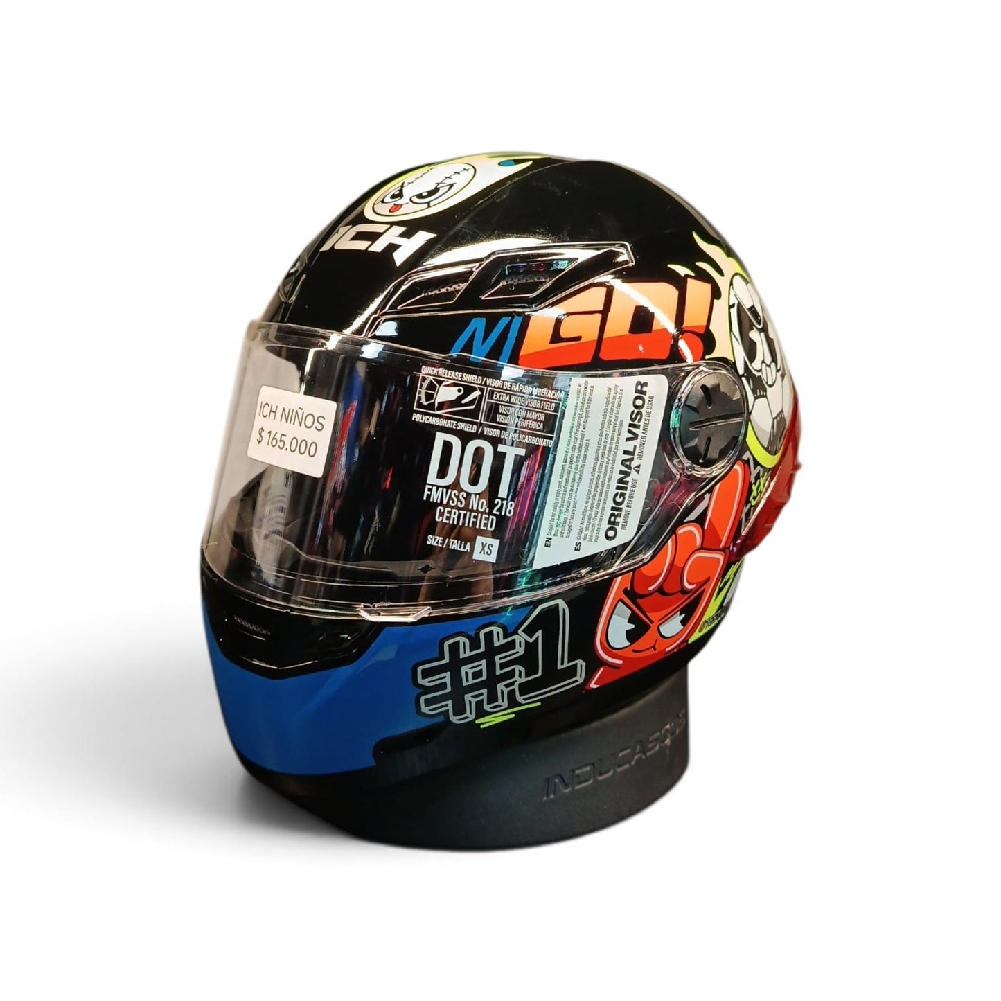 CASCO NIÑO/A INTEGRAL ICH 501SP S KIDS GO NEGRO NARANJA BRILLANTE