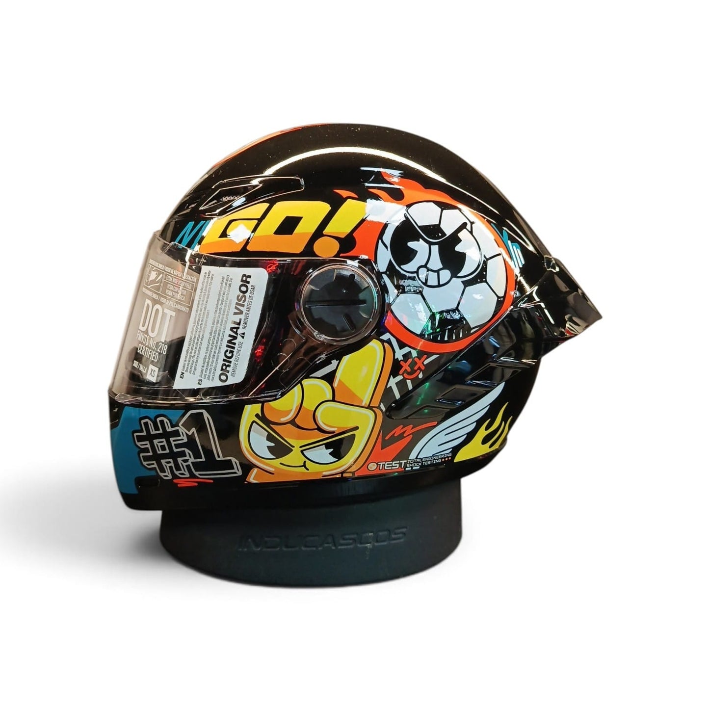 CASCO NIÑO/A INTEGRAL ICH 501SP S KIDS GO NEGRO AMARILLO BRILLANTE