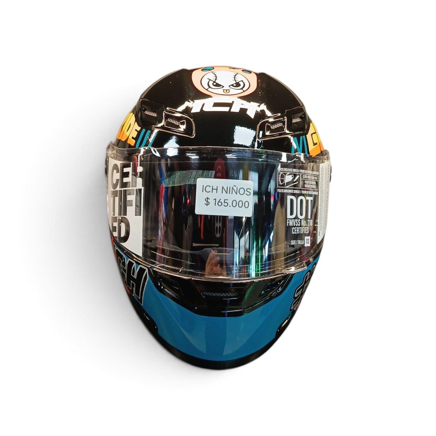 CASCO NIÑO/A INTEGRAL ICH 501SP S KIDS GO NEGRO AMARILLO BRILLANTE