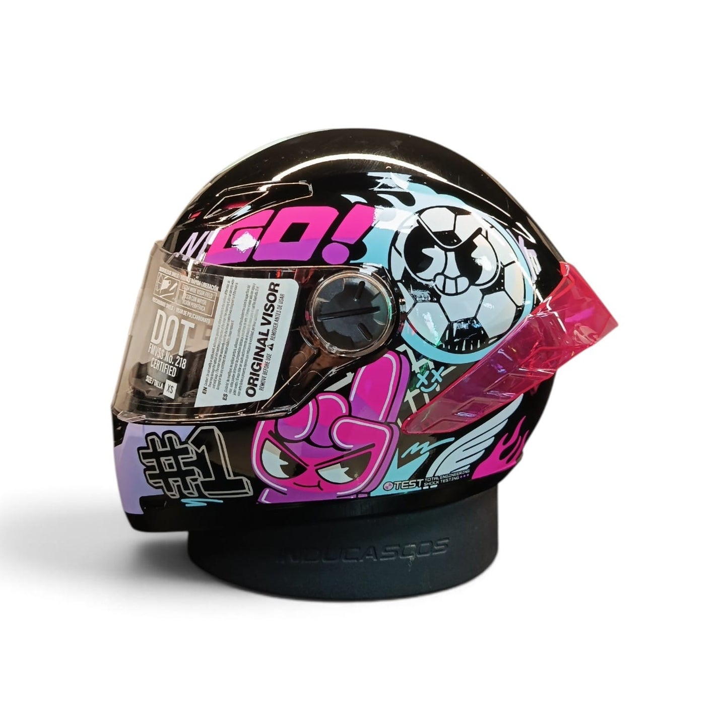 CASCO NIÑO/A INTEGRAL ICH 501SP S KIDS GO NEGRO ROSA MORADO BRILLANTE