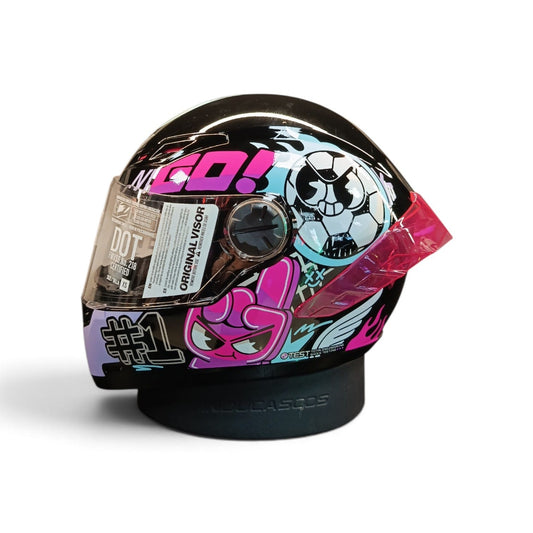 CASCO NIÑO/A INTEGRAL ICH 501SP S KIDS GO NEGRO ROSA MORADO BRILLANTE