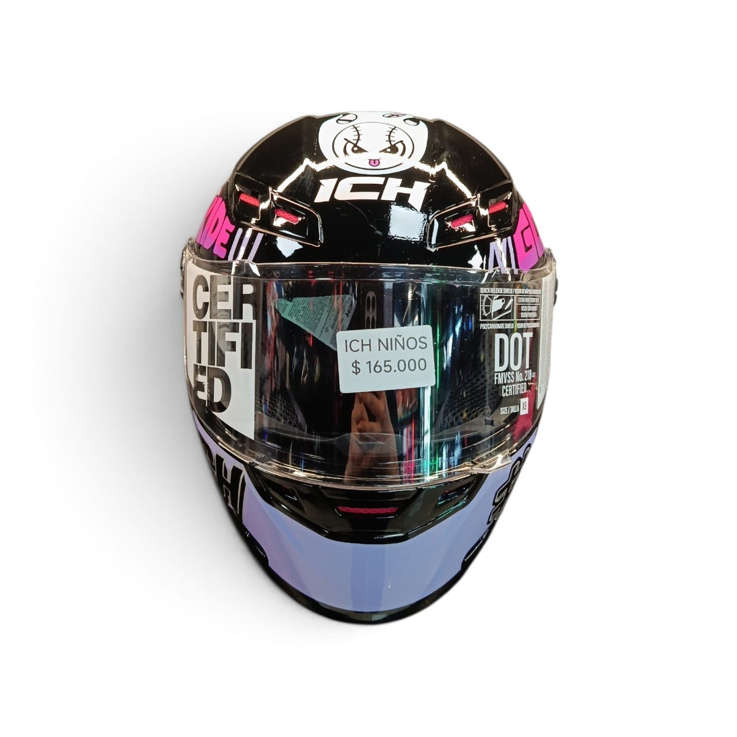 CASCO NIÑO/A INTEGRAL ICH 501SP S KIDS GO NEGRO ROSA MORADO BRILLANTE