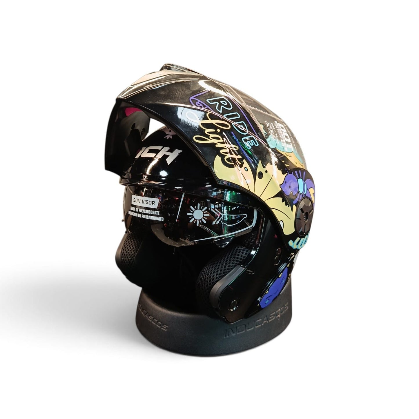 CASCO NIÑO/A ABATIBLE ICH 3110S KIDS NATURALEZA AZUL NEGRO BRILLANTE