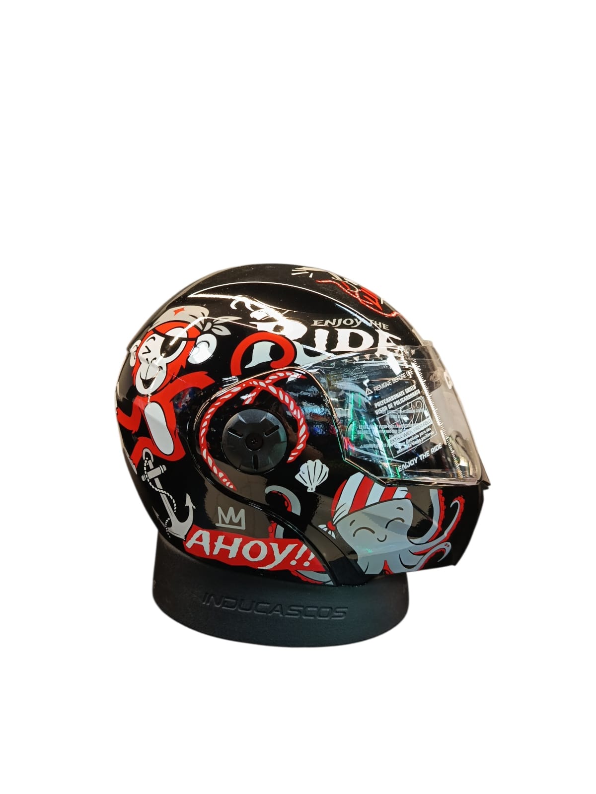 CASCO NIÑO/A ABATIBLE ICH 3110S KIDS PIRATAS ROJO GRIS NEGRO BRILLANTE