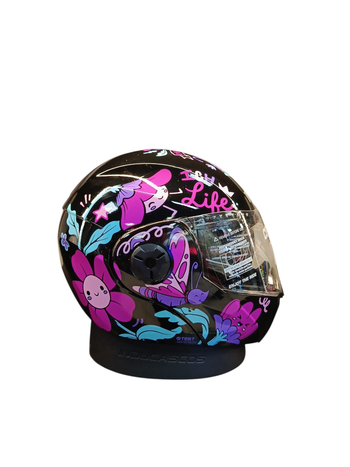 CASCO NIÑO/A ABATIBLE ICH 3110S KIDS NATURALEZA ROSA MORADO NEGRO BRILLANTE