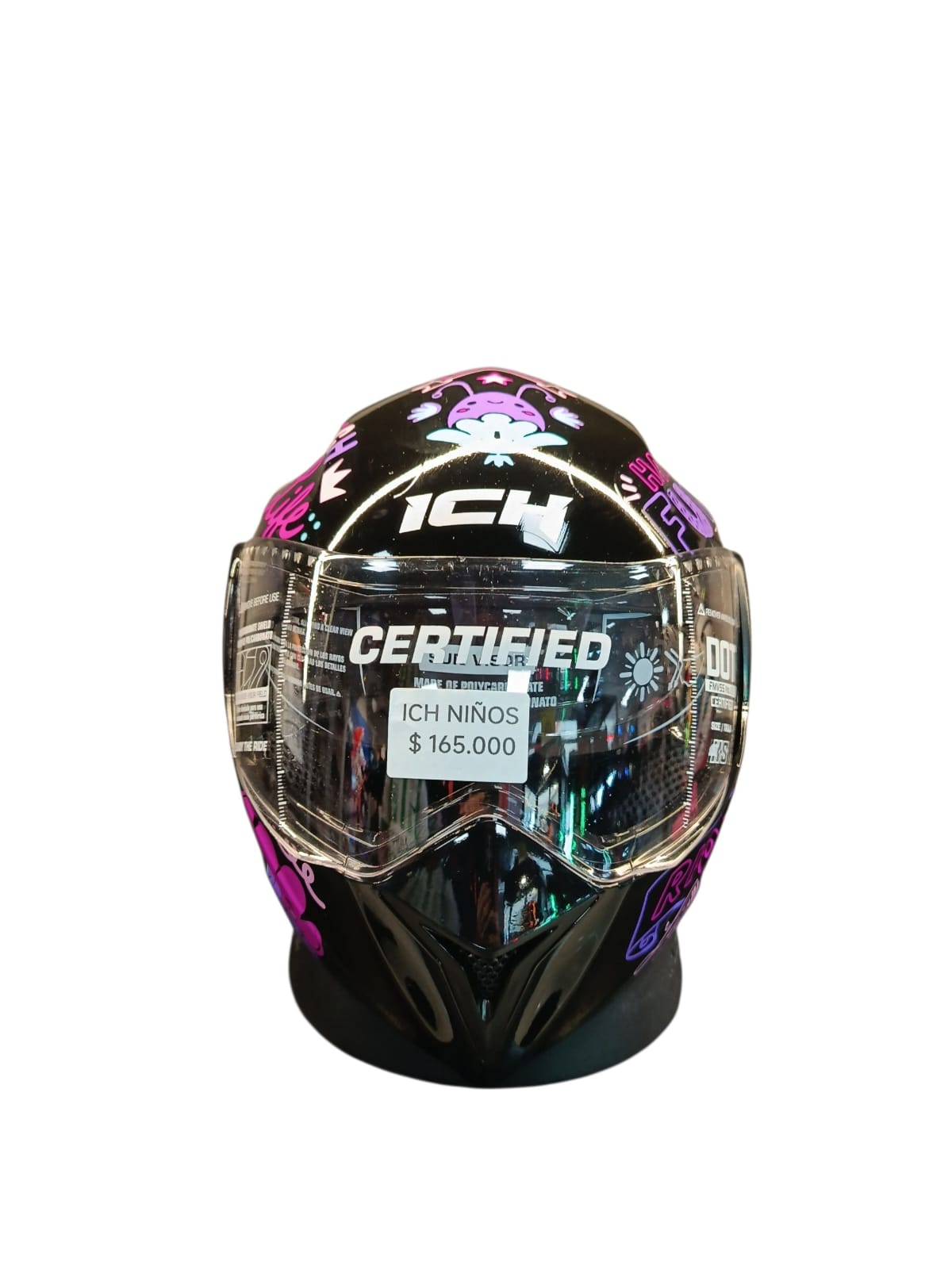 CASCO NIÑO/A ABATIBLE ICH 3110S KIDS NATURALEZA ROSA MORADO NEGRO BRILLANTE